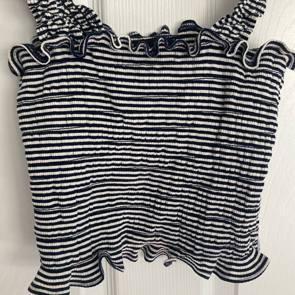 Reformation Striped Ruffle Trim Top - Picture 5 of 9